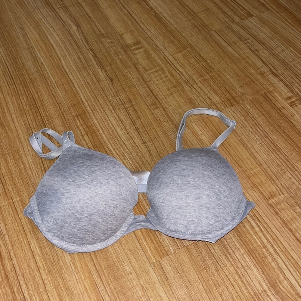 PINK grey push up bra